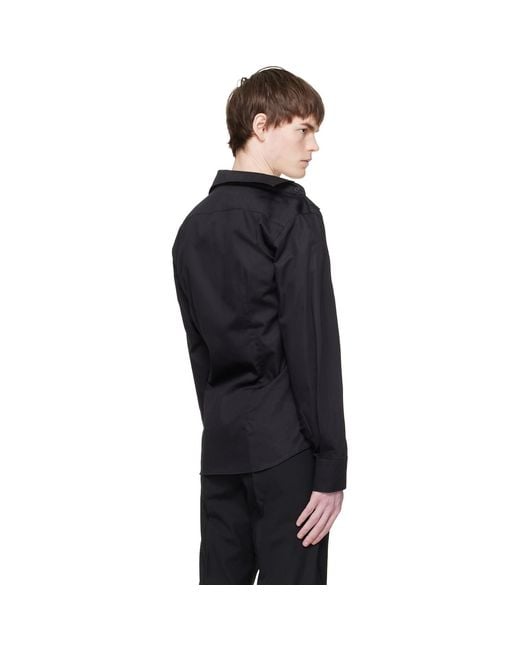 HODAKOVA Black Asymmetric Shirt for men