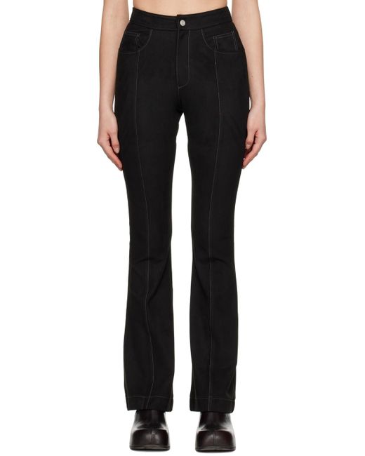ANDERSSON BELL Black Paneled Faux-leather Trousers
