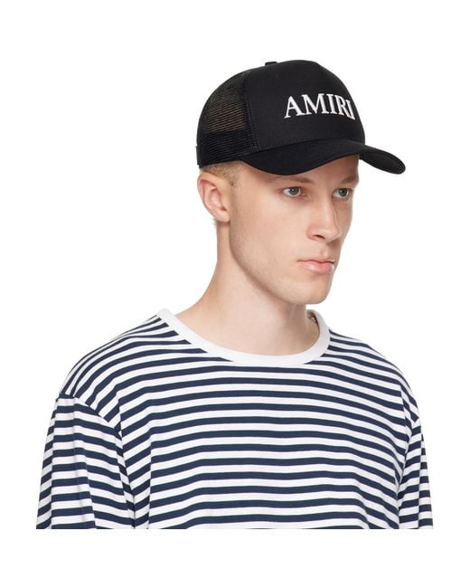 Amiri Blue Core Logo Trucker Cap for men