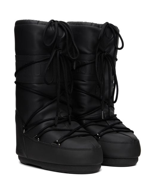 Moon Boot Black Icon Rubber Boots for men