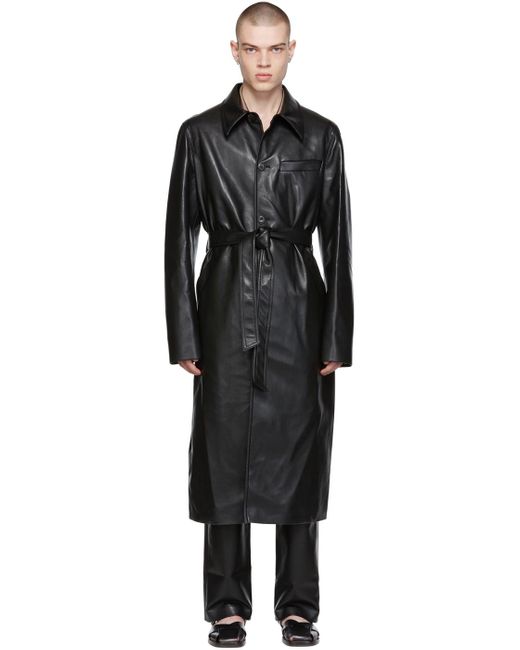 Nanushka Kilan Leather Trench Coat in Black for Men | Lyst
