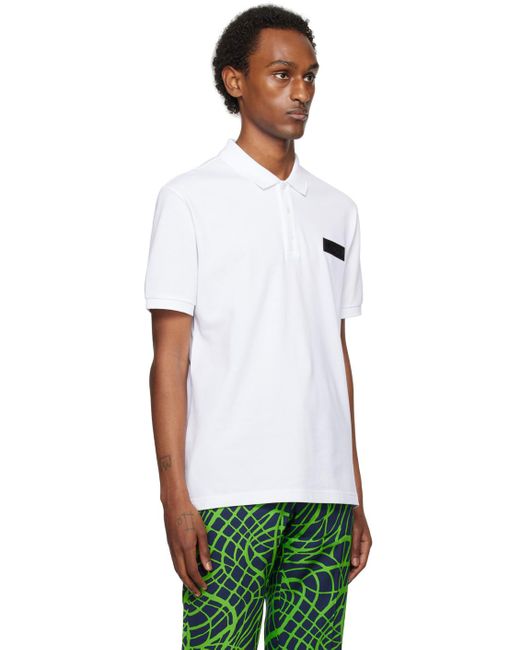 Moschino Green White Patch Polo for men