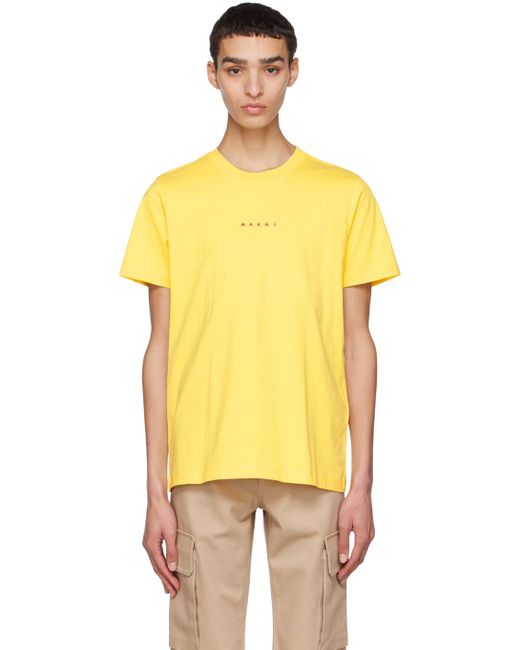 Marni Yellow Printed T-shirt for men