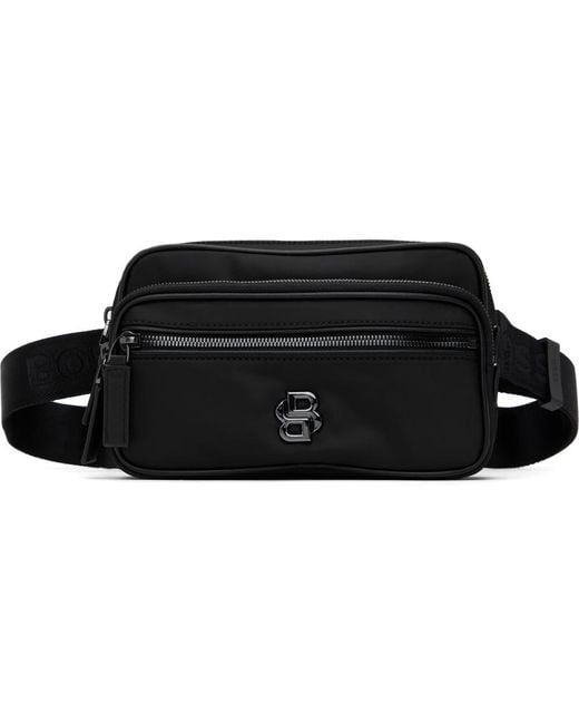 BOSS ツイル ベルトバッグ Double Bモノグラム BOSS Twill Double B Monogram Belt Bag in Black for Men | Lyst