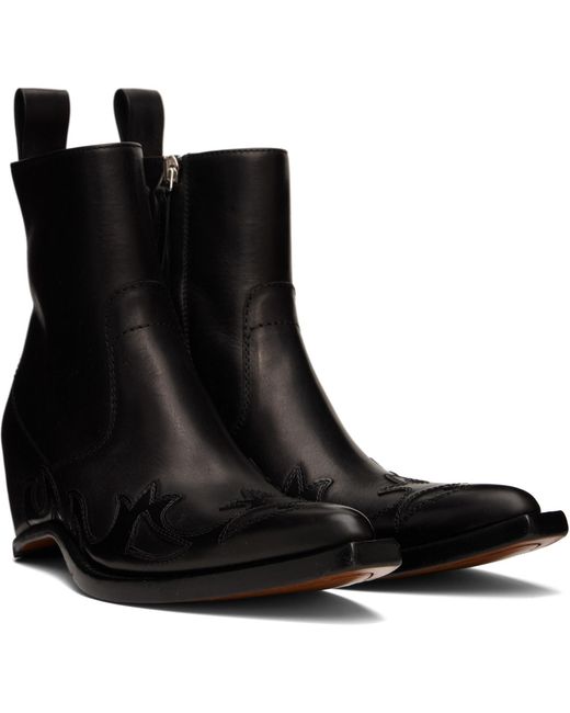 Maison Margiela Black Heel-Less Western Flame Boots