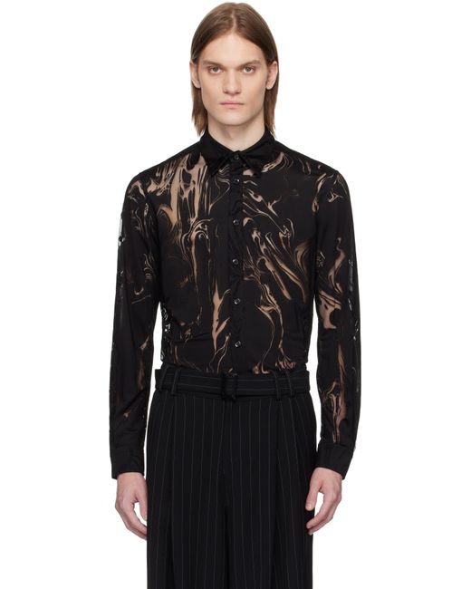 Chemise Noire À Motif Graphique Et À Coupe Classique Louis-Gabriel Nouchi pour homme en coloris Black