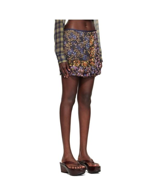 Dries Van Noten Multicolor Printed Wrap Miniskirt