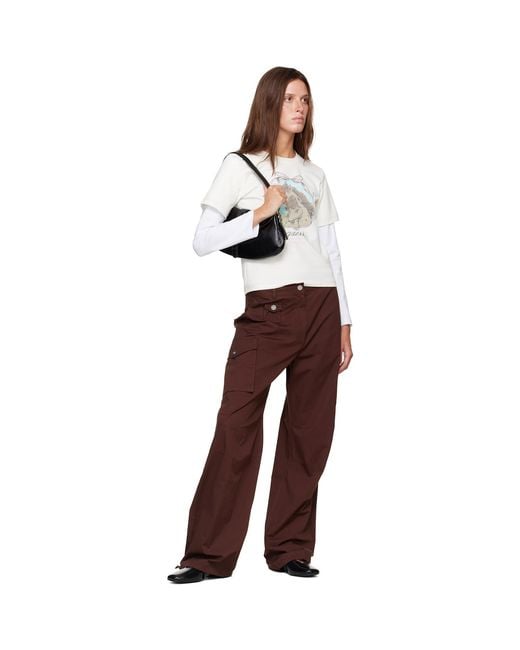 Ganni Brown Cotton Cargo Pants