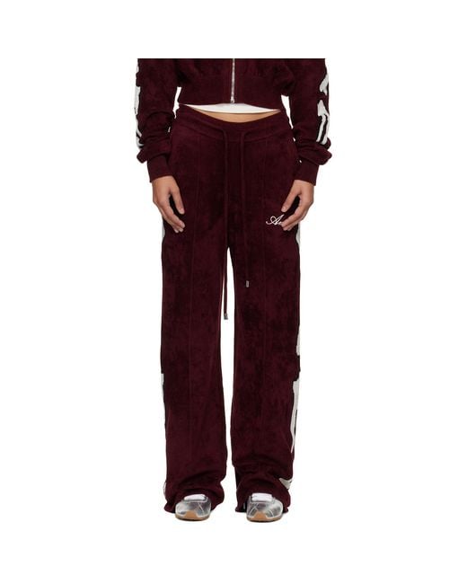 Amiri Red Burgundy Bones Track Pants