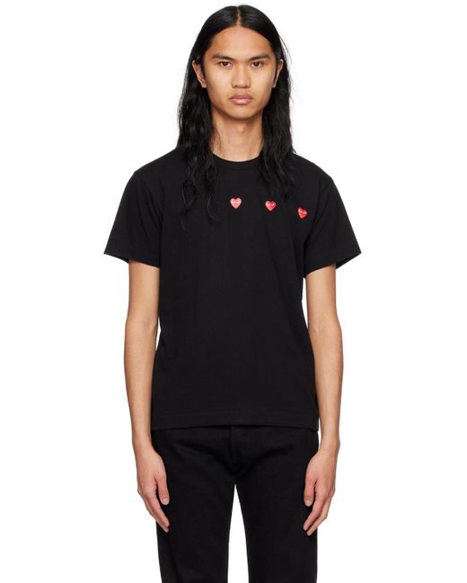 COMME DES GARÇONS PLAY Black Many Heart T-Shirt for men