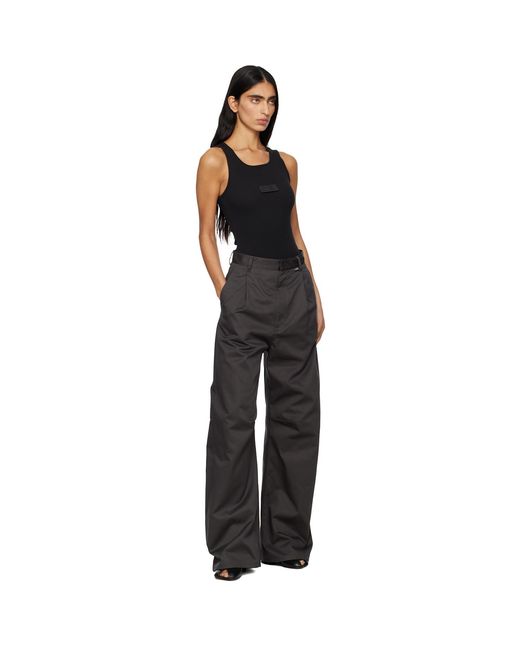 MM6 by Maison Margiela Black Wide Leg Twill Trousers