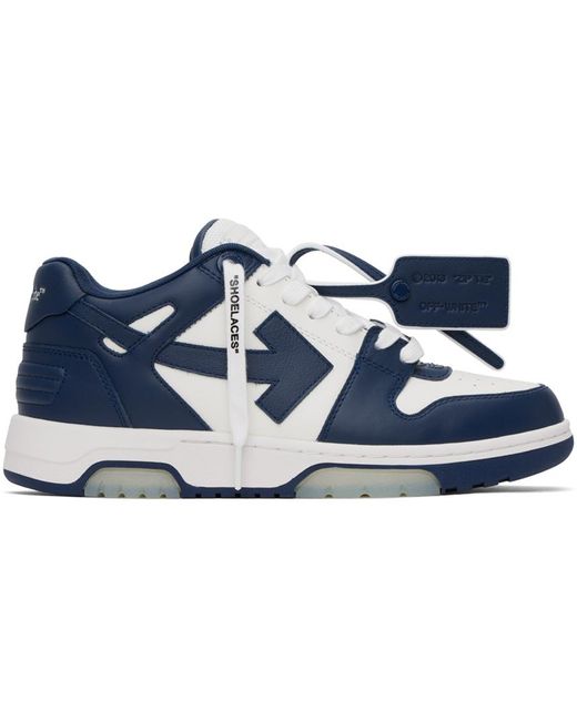 Off-White c/o Virgil Abloh Blue Navy & White Out Of Office Sneakers for men
