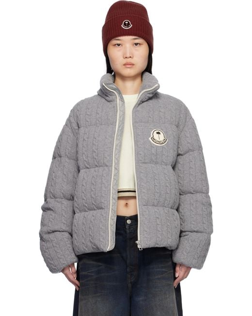 ウォーキング・ランニングウェア MONCLER PALM ANGELS JERSEY BOTTOMS GRAY Moncler Genius Moncler X Palm Angels Austru Down Jacket in Grey