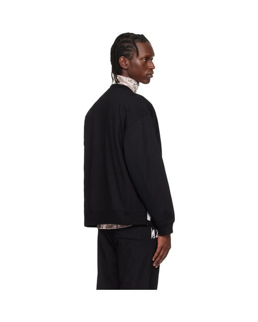 Dries Van Noten Black Printed Sweatshirt for men