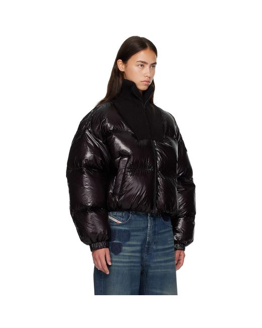 DIESEL Black Puffer Down Jacket