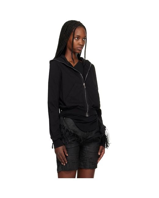 Rick Owens Black Temple Small Hoodie
