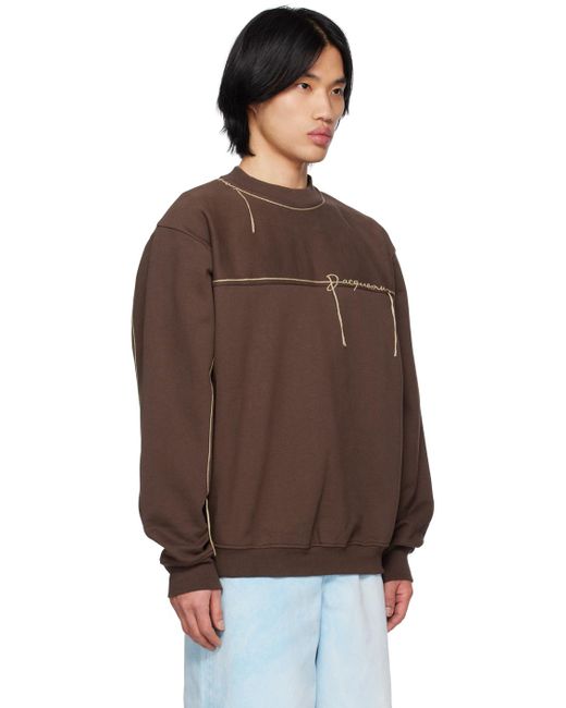 Jacquemus Brown Le Sweatshirt Fio Cotton Sweatshirt for men