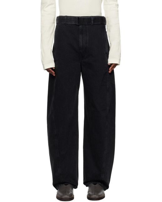 Lemaire Ssense Exclusive Black Twisted Belted Jeans for men