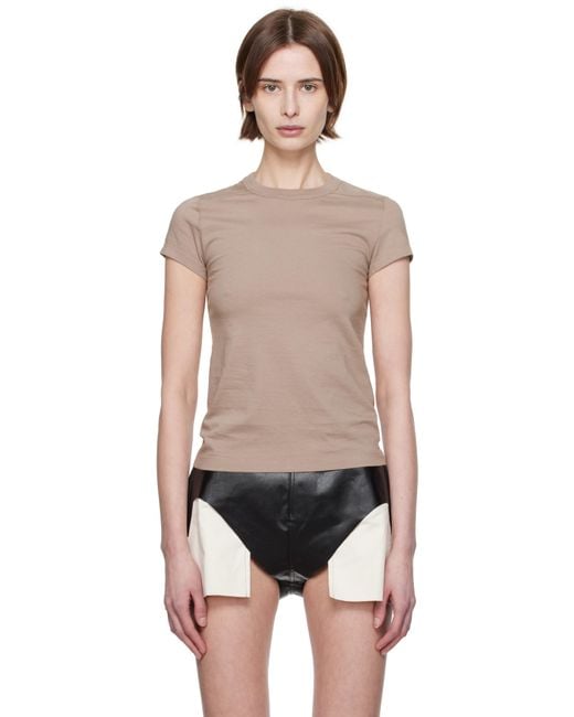 Rick Owens Black Taupe Hollywood Cropped Level T-Shirt