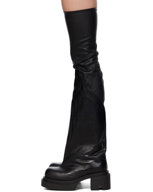 Rick Owens Black Bogun Tall Boots