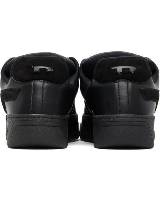 DIESEL Black D-Ollie-Monochrome Sneakers for men