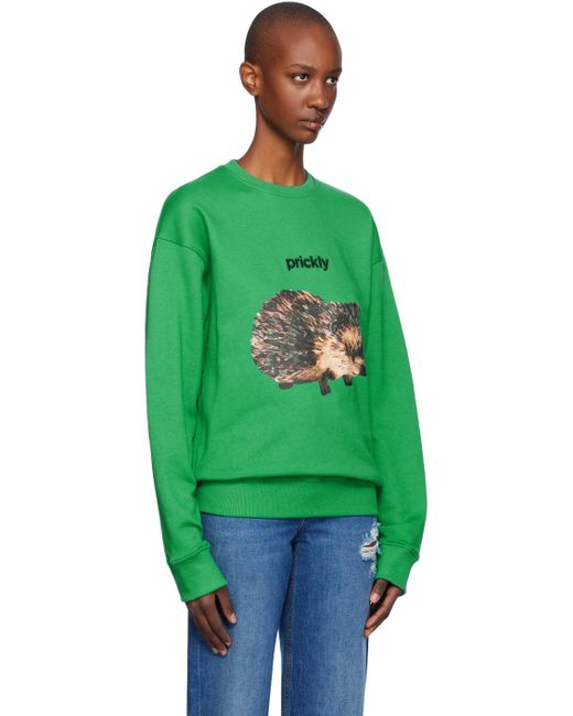 J.W. Anderson Green Hedgehog Print Sweatshirt