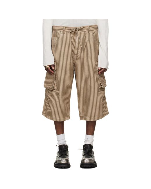 424 Natural Camo Stripe Bermudas Cargo Shorts for men