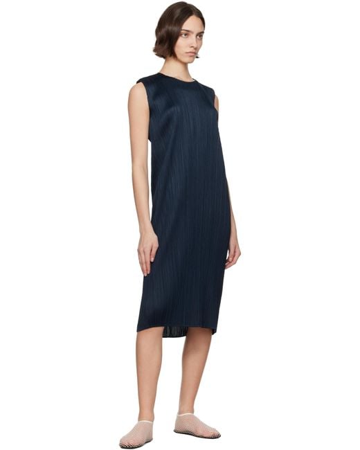 Pleats Please Issey Miyake Black Monthly Colors April Midi Dress
