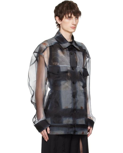 Feng Chen Wang Black Plant-dyed Jacket for men