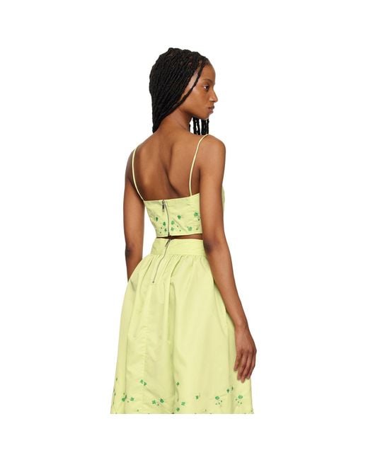 Ganni Orange Ssense Exclusive Green Camisole