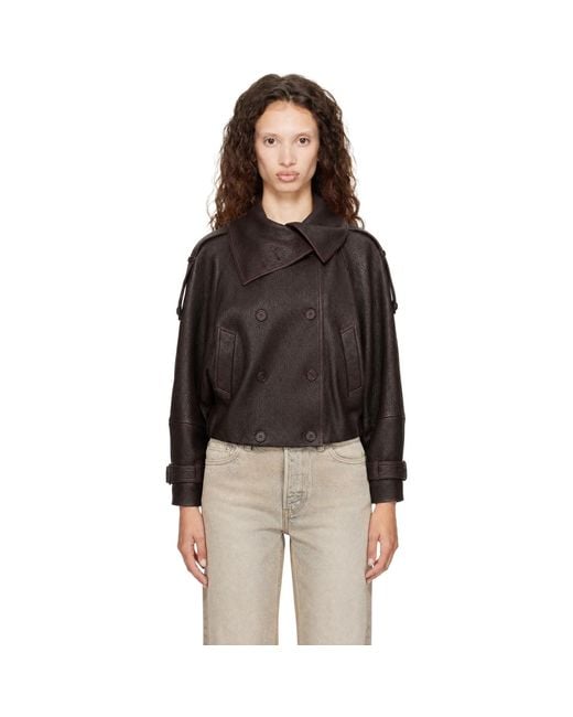 Acne Black Cropped Leather Jacket