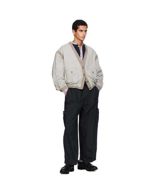 SC103 Black Margin Cargo Pants for men