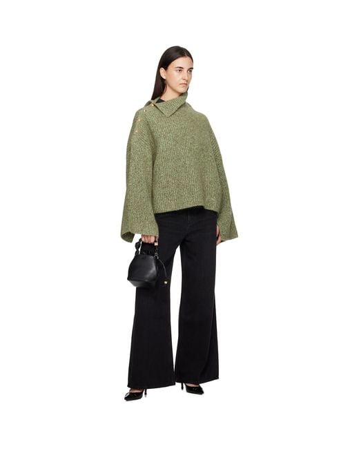 Ganni Green Mohair Sweater
