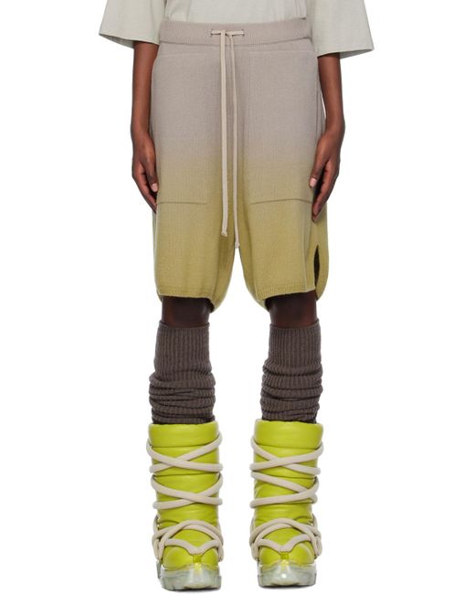 Rick Owens Yellow Moncler + Beige Shorts