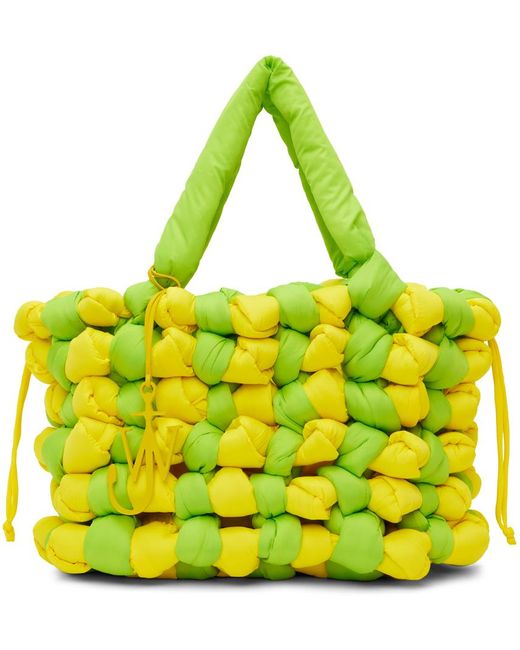 J.W. Anderson Green & Yellow Large Knotted Tote