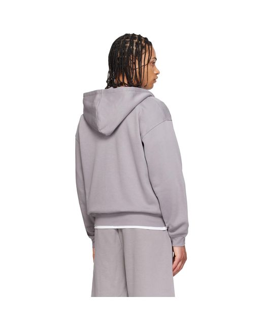 Skims Gray Fleece Lounge Relaxed Zip Up Hoodie for men