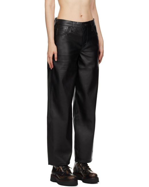 Pantalon de papa ample noir en cuir synthétique Levi's en coloris Black