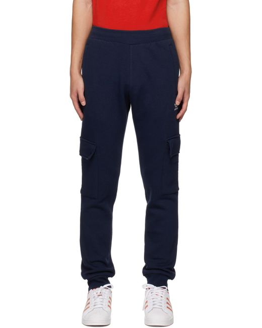 Adidas Originals Blue Navy Trefoil Essentials Lounge Pants for men