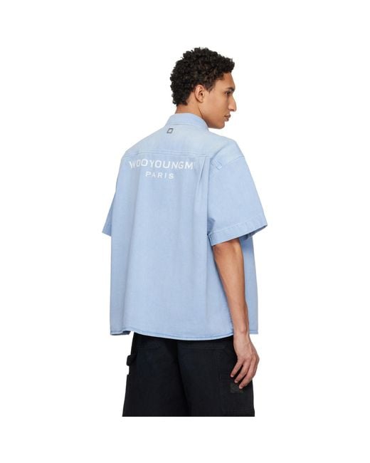 Wooyoungmi White Faded Denim Shirt for men