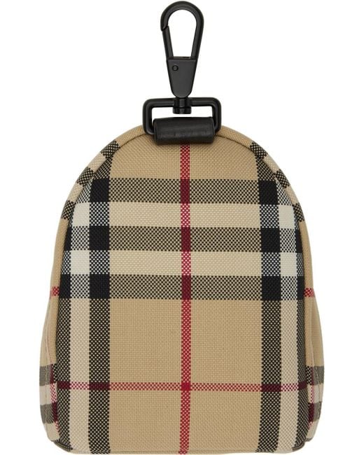 Burberry Brown Beige Backpack Keychain for men