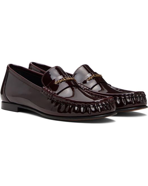 Chloé Black Burgundy Loafers