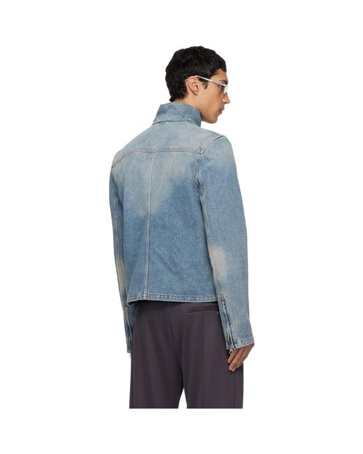 Courreges Blue City Shadow Denim Jacket for men