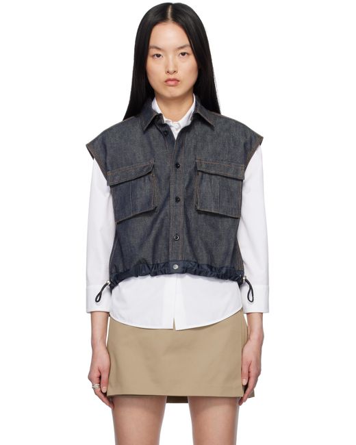 Sacai インディゴ Mix Denim シャツ Black