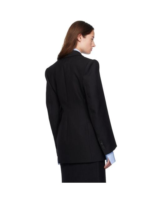 Wardrobe NYC Black Double Breasted Contour Blazer