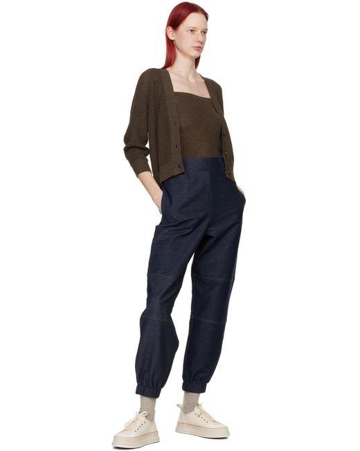 Pantalon badesse bleu marine Max Mara en coloris Blue