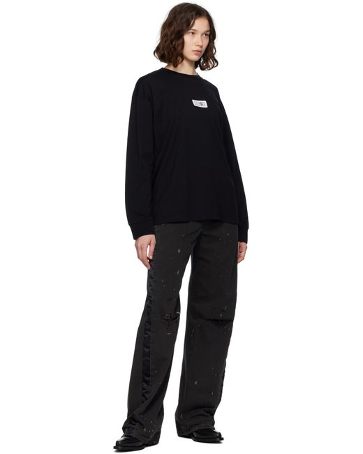 MM6 by Maison Martin Margiela ブラック コットン Tシャツ Black