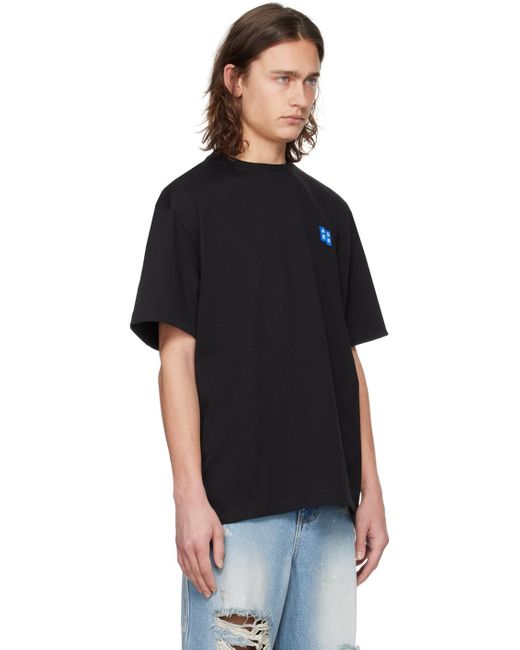 メンズ Adererror Significantコレクション ロゴパッチ Tシャツ Black