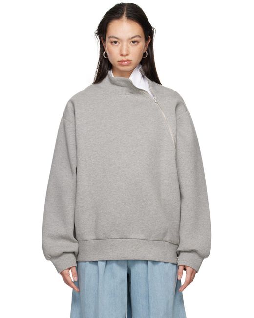 Dries Van Noten Gray Zipped Sweatshirt