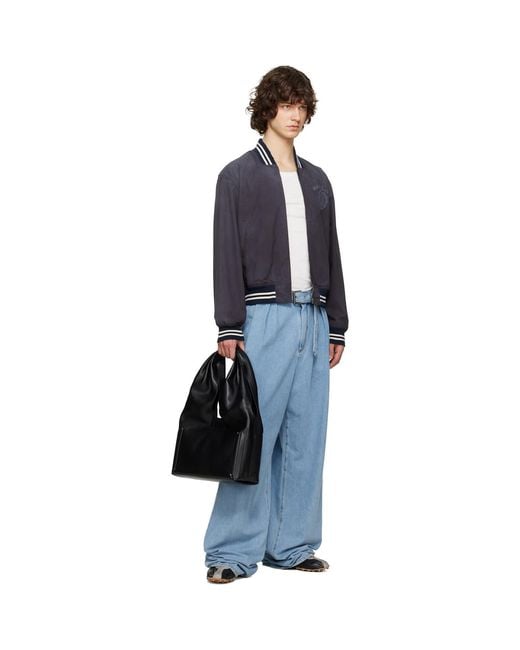 Maison Margiela Blue Varsity Caban Jacket for men