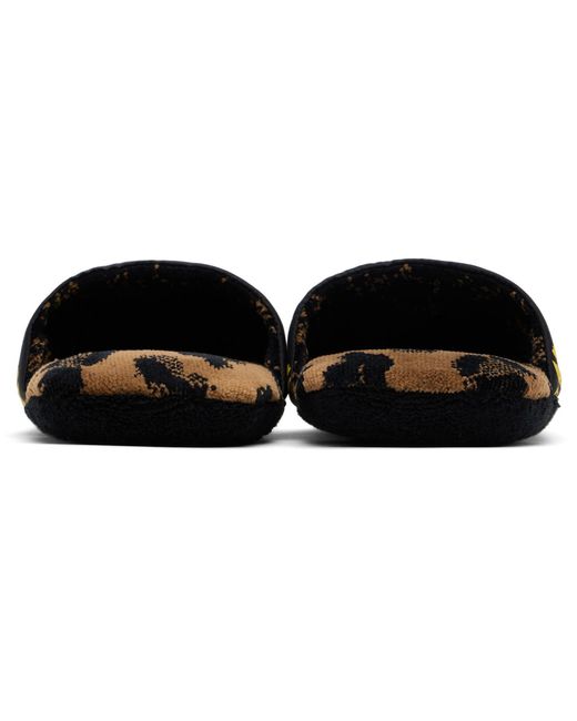Versace Black 'I Heart Baroque' Slippers for men